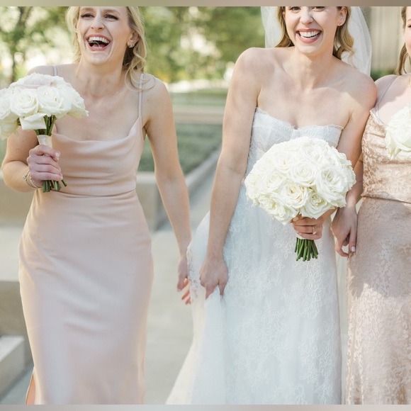 NWT BHLDN Cali Satin Cowl-Neck Midi Slip Dress - Picture 8 of 9